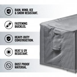 Husa de protectie pentru mobilierul exterior VonHaus 2500123, in forma de L, impermeabila, anti-vant, din PVC, gri