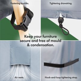 Husa de protectie pentru mobilierul exterior VonHaus 2500991, impermeabila, anti-vant, din PVC, 74x125x125 cm