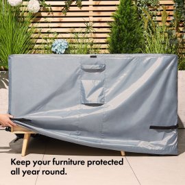 Husa de protectie pentru mobilierul exterior VonHaus 2500991, impermeabila, anti-vant, din PVC, 74x125x125 cm