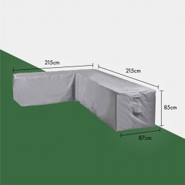 Husa de protectie pentru mobilierul exterior VonHaus 2500992, impermeabila, anti-vant, din PVC, 215x215x85cm, gri, forma de L