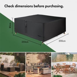 Husa de protectie pentru mobilierul exterior VonHaus 2500999, impermeabila, anti-vant, din PVC, 85x200x250cm