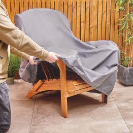 Husa de protectie pentru scaune de exterior VonHaus 2500865, impermeabila, anti-vant, captuseala din PVC, gri
