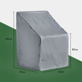 Husa de protectie pentru scaune de exterior VonHaus 2522025.1, impermeabila, anti-vant, captuseala din PVC, gri