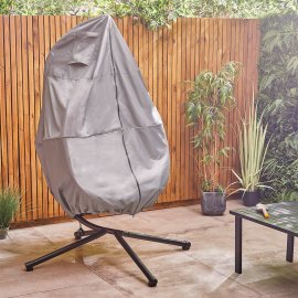 Husa de protectie pentru scaunul suspendat in forma de ou VonHaus 2500866.1, tesatura 4200D Oxford, impermeabila, 171x191x360cm, gri