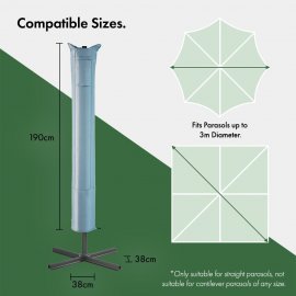 Husa de protectie pentru umbrela de soare VonHaus 2500993, din poliester 600D, 38x190cm, ardezie