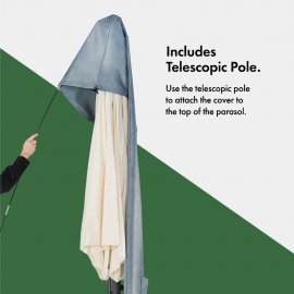 Husa de protectie pentru umbrela de soare VonHaus 2522032.1, din poliester 600D, 83x225cm, ardezie