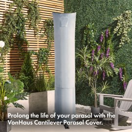 Husa de protectie pentru umbrela de soare VonHaus 2522032.1, din poliester 600D, 83x225cm, ardezie