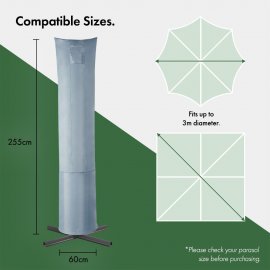 Husa de protectie pentru umbrela de soare VonHaus 2522032.1, din poliester 600D, 83x225cm, ardezie