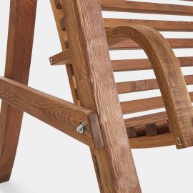 Leagan pentru exterior, cu 2 locuri, din lemn de larice VonHaus 2500340, capacitate maxima 220 kg, maro