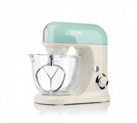 Robot Bucatarie tip Mixer Planetar cu Bol de Sticla HAEGER Glass Cake, Putere 700W, Capacitate 5 Litri, Viteza Variabila + Boost, 3 Accesorii pt Framantat, Batut si Amestecat, BL-7BG.016A