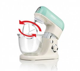 Robot Bucatarie tip Mixer Planetar cu Bol de Sticla HAEGER Glass Cake, Putere 700W, Capacitate 5 Litri, Viteza Variabila + Boost, 3 Accesorii pt Framantat, Batut si Amestecat, BL-7BG.016A