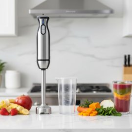 Mixer Vertical HAEGER Extreme CUP 1000W, Lame din Titan, Cana Inlcusa Picior Inox, Functie Turbo, 2 Viteze, Iluminare Led, HB-10G.029A
