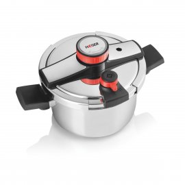 Oala de Fiert Sub Presiune HAEGER Easy Cooker 2in1, 8 Litri, Diametru 24cm, Otel Inoxidabil de Inalta Calitate, 3 Sisteme de Siguranta, Compatibila Gaz, Electric si Inductie, PC-8SS.023A