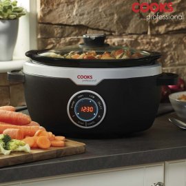 Oala Electrica Digitala Slow Cooker Cooks Professional G4523, Capacitate 3.5 Litri, Vas Ceramic, Putere max 300W