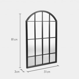 Oglinda decorativa pentru exterior VonHaus 2500374, cadru din fier forjat, 51x81x3 cm