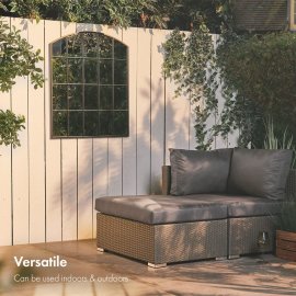 Oglinda decorativa pentru exterior VonHaus 2500374, cadru din fier forjat, 76x91x2.5 cm