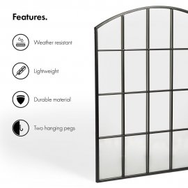 Oglinda decorativa pentru exterior VonHaus 2500374, cadru din fier forjat, 76x91x2.5 cm