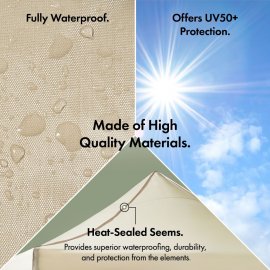 Pavilion pentru gradina VonHaus 2501005, pliabil, cadru din otel, copertina din poliester rezistenta la UV, impermeabila, 3x3m, bej
