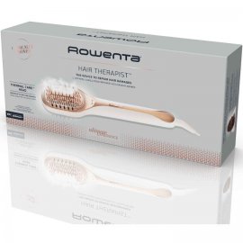 Perie de par reparatoare cu abur Rowenta Hair Therapist™ CF9920F0, 165 W, tehnologie Thermal Care, invelis Keratin, oprire automata, afisaj LED, alb