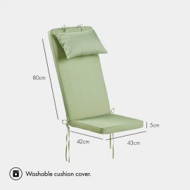 Perna pentru scaun si spatar VonShef 2500379, impermeabila, potrivita pentru exterior, culoare verde-gri