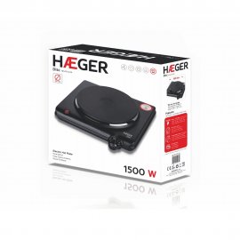 Plita Electrica cu 1 Arzator HAEGER DISC 1500W, Diametru Ochi 16.5 cm, Neicorporabila, Utilizare Pe Blat, Termostat 5 Trepte, Siguranta Termica, HP-01B.012A