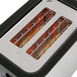 Prajitor de paine din otel inoxidabil, Russell Hobbs N27390, 2 felii, putere 900W, tava de firimituri detasabila, 7 nivele de prajire