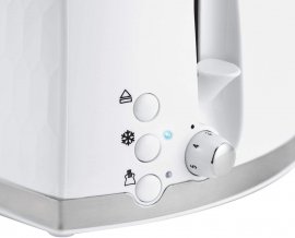 Prajitor de paine Russell Hobbs 26060, 2 Felii, Putere 850 W, Functie dezghetare, Culoare Alb, Indicator Luminos