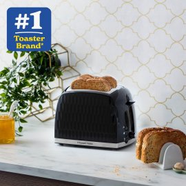 Prajitor de paine Russell Hobbs 26061, 2 Felii, Putere 850 W, Functie dezghetare, Culoare Negru, Indicator Luminos