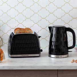 Prajitor de paine Russell Hobbs 26061, 2 Felii, Putere 850 W, Functie dezghetare, Culoare Negru, Indicator Luminos