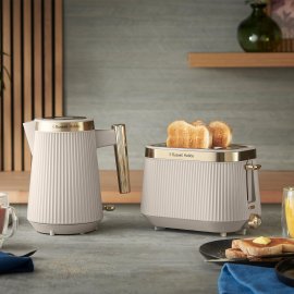 Prajitor de paine Russell Hobbs 26761, 2 Felii, Putere 980 W, Functie dezghetare, Design piatra, Indicator Luminos