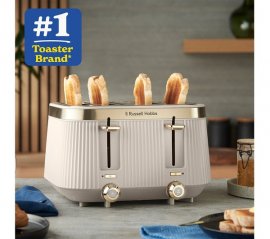 Prajitor de paine Russell Hobbs 26771, 4 Felii, Putere 1800 W, Functie dezghetare, Design piatra, Indicator Luminos