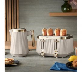 Prajitor de paine Russell Hobbs 26771, 4 Felii, Putere 1800 W, Functie dezghetare, Design piatra, Indicator Luminos
