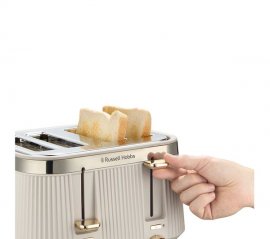 Prajitor de paine Russell Hobbs 26771, 4 Felii, Putere 1800 W, Functie dezghetare, Design piatra, Indicator Luminos