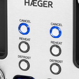 Prajitor Paine HAEGER Optimus Toast, Timer Digital, Display si Control Electronic, 4 Felii, 1700W, Material Inox, Sporti Incalzire, Functie Dezghetare, Design si Calitate Premium, TO-17D.015A