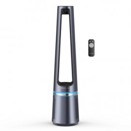 Purificator de aer 2 in 1 Rowenta Eclipse QU5030F0, 33W, 52 m2, ecran LCD, 12 trepte de viteza, filtrare pana la 99.95%, ultra silentios, telecomanda inclusa, mod Night/Auto, lumina ambientala, argintiu 