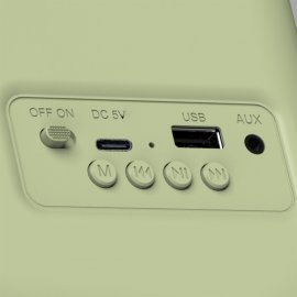 Radio Portabil cu Bluetooth HAEGER Retro 5W, Autonomie 20 Ore,AM/FM, USB, AUX, Acumulator Incorporat, Subwoofer, Amplificator 3W, RB-GRE.001A 