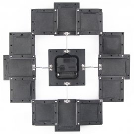 Rama foto cu ceas integrat VonHaus 3004002, capacitate 4 poze 4.5 x 6.5cm si 8 poze 4.5 x 4.5cm, culoare negru