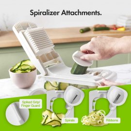 Razatoare Multifunctionala pentru Legume VonShef 1500128, Lame din Otel Inoxidabil, Functii Maruntire Feliere si Spiralizare,  Fara BPA sau PFOA