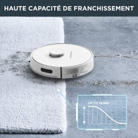 Robot de aspirare Rowenta X-Plorer S75S Animal & Allergy RR8567WH, curatare 4 in 1, Sistem Smart Aqua Power, Recipient praf 0.3L, Recipient apa 0.3L, 3 senzori de cadere, Autonomie 120 min