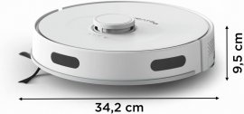 Robot de aspirare Rowenta X-Plorer S75S Animal & Allergy RR8567WH, curatare 4 in 1, Sistem Smart Aqua Power, Recipient praf 0.3L, Recipient apa 0.3L, 3 senzori de cadere, Autonomie 120 min