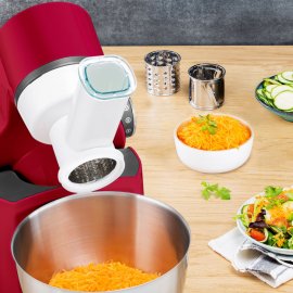 Robot de Bucatarie Tefal Wizzo QB317538, 1000 W, set pt patiserie, bol inox 4 L, functie Pulse, blender inox 1.5 L, masina de tocat carne, feliator