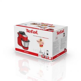 Robot de Bucatarie Tefal Wizzo QB317538, 1000 W, set pt patiserie, bol inox 4 L, functie Pulse, blender inox 1.5 L, masina de tocat carne, feliator
