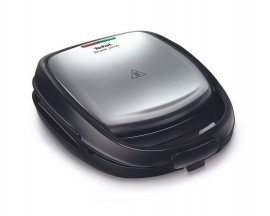 Sandwich-maker Tefal SW341D12 Snack Time 2in1, 700W, maner izolat termic, 2 seturi de placi detasabile, Inox