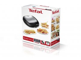 Sandwich-maker Tefal SW341D12 Snack Time 2in1, 700W, maner izolat termic, 2 seturi de placi detasabile, Inox
