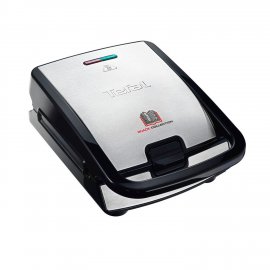 Sandwich-maker Tefal SW852D12 Snack Collection 2 in 1, 700W, 2 seturi de placi detasbile, 2 indicatoare luminoase, Inox