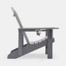Scaun Adirondack armat pentru gradina VonHaus 2500895, din polietilena, capacitate maxima 110 kg, culoare gri