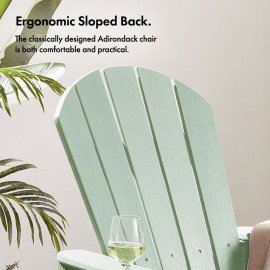 Scaun armat pentru gradina VonHaus 2500920, din polietilena, cu suport de pahar, capacitate maxima 110 kg, culoare verde salvie