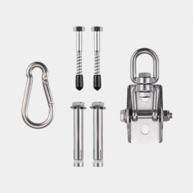 Hamac Tip Scaun / Leagan de Agatat pentru Gradina VonHaus 2522108, din bumbac, perna captusita sezut si spatar, greutate maxima 110 kg, albastru
