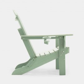 Scaun de gradina pliabil VonHaus 2500922, din polietilena, cu suport de pahar, capacitate maxima 110 kg, culoare verde salvie