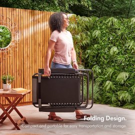 Scaun pliabil pentru exterior VonHaus Oxford 600D Zero Gravity 2522037, tesatura captusita, cadru metalic, capacitate maxima 110kg